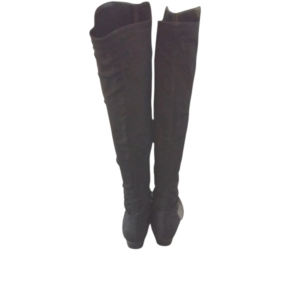 Vince Camuto Karita Knee High Black Leather Over The Knee Boots Size 6.5